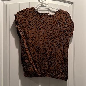 Cloth & Stone Brown and Black Animal Print Blouse